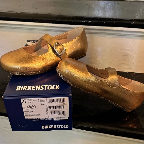 Birkenstock Santa Clarita Mary Jane | Custom Gold Glitter Leather | EU 37 / US 6 - Picture 1 of 6